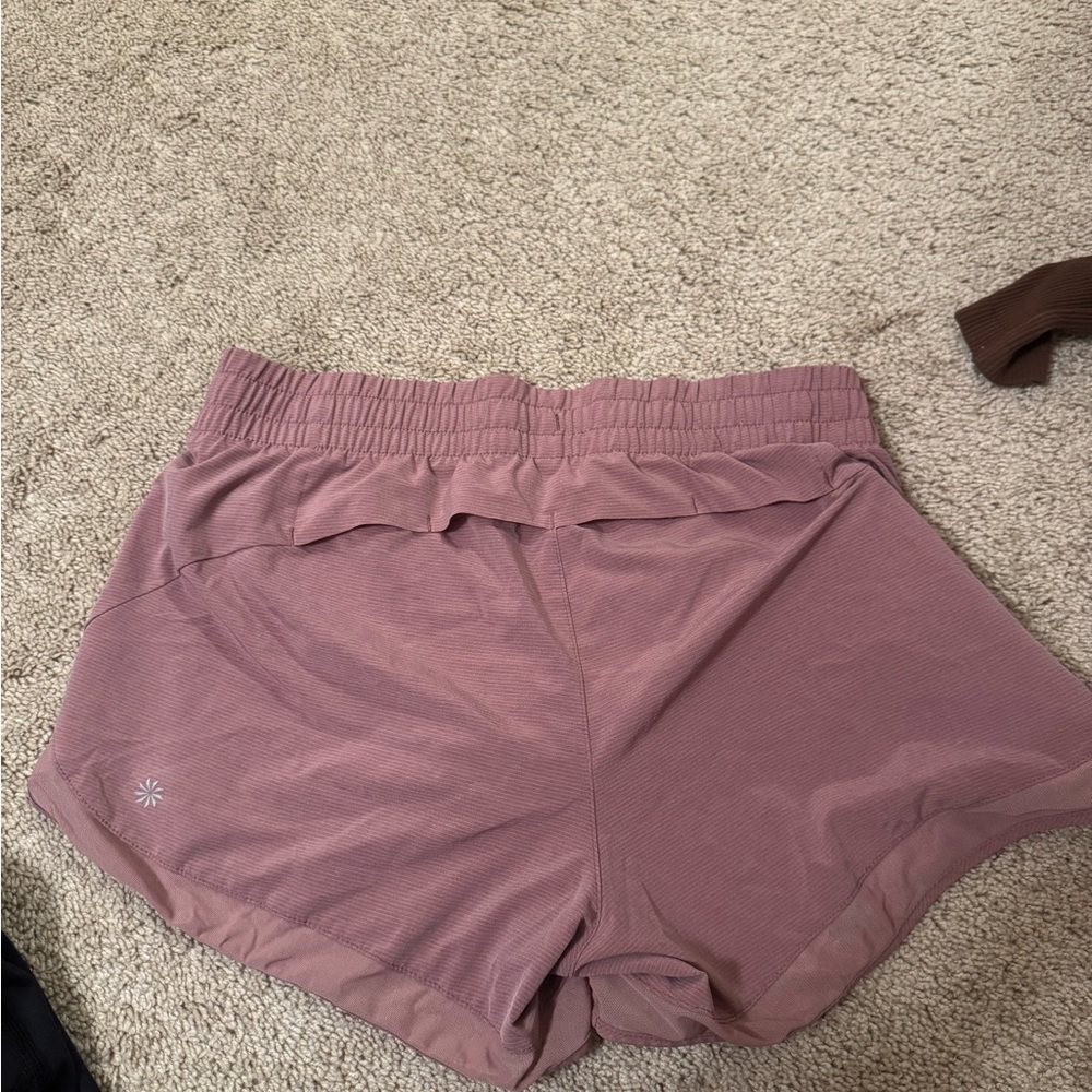 Women's Mauve pink Athleta shorts Shorts mesh racer run shorts 4” - Picture 3 of 8